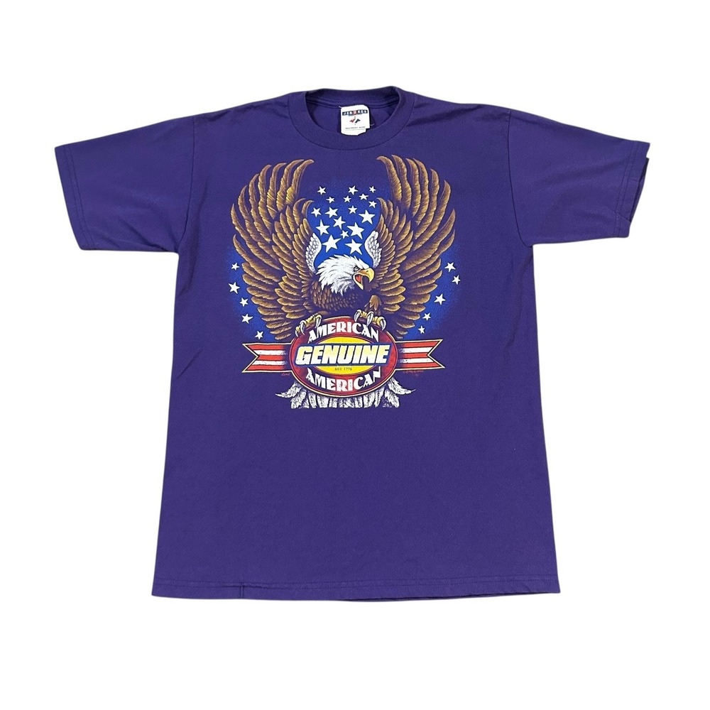 Vintage 90s Harley Biker Genuine American Eagle T Shirt Purple‎ Size Medium